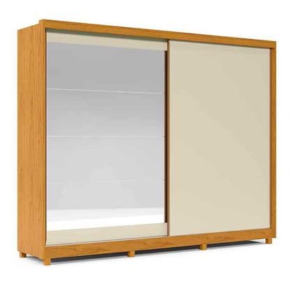 Imagem de Guarda Roupa 2 Portas com Espelho 100% MDF Apolo Gelius Naturale/Off White
