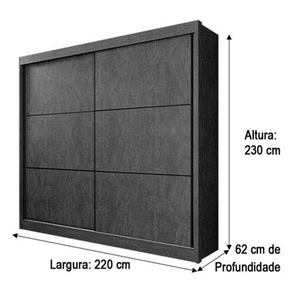Imagem de Guarda-Roupa 2 Portas de Correr 6 Gavetas Ypê-Ypê/Off