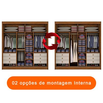 Guarda-Roupa 2 Portas de Correr 6 Gavetas Ypê-Ypê/Off - Alpoim Imagem de Guarda-Roupa 2 Portas de Correr 6 Gavetas Ypê-Ypê/Off