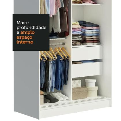 Imagem de Guarda-roupa 2 Portas de Correr de Espelho 2 Gavetas Madesa
