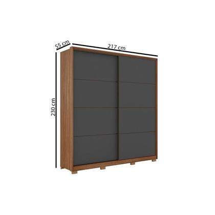 Imagem de Guarda Roupa 2 Portas de Correr e 3 Gavetas c/ Pés Belga Flex Amêndola/Amêndola ou Grafito - Demóbile