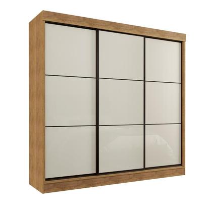 Imagem de Guarda Roupa 2,30m Casal 3 Portas Correr 8 Gavetas Tokio Cedro Areia - Rud Rack
