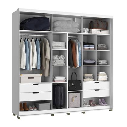 Imagem de Guarda Roupa 240cm 2 Portas com Espelho e 4 Gavetas 100% MDF