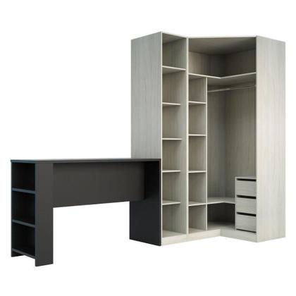 Imagem de Guarda Roupa 3 Gavetas, Cabideiro E Bancada Crema Com PTx