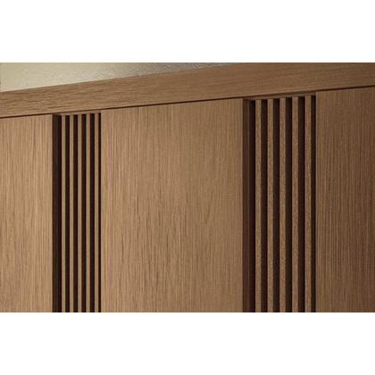 Imagem de Guarda Roupa 3 Portas (1 c/ Espelho) e 3 Gavetas c/ Pés Aurora 3.3 Jatobá/Grafite - Santos Andirá