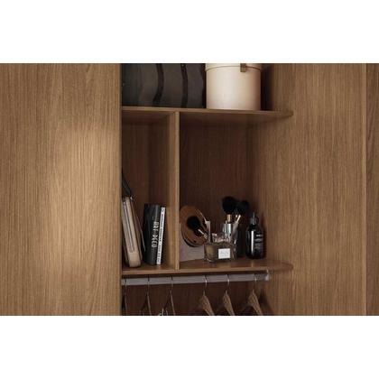 Imagem de Guarda Roupa 3 Portas (1 c/ Espelho) e 3 Gavetas c/ Pés Aurora 3.3 Jatobá/Grafite - Santos Andirá