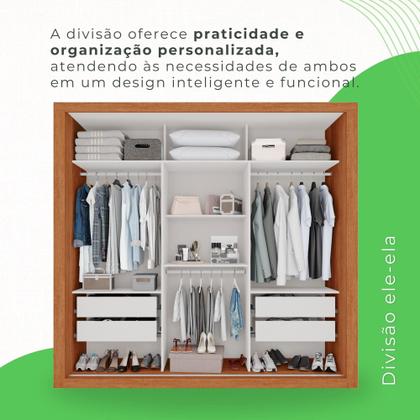 Imagem de Guarda Roupa 3 Portas 4 Gavetas MDP Cinamomo Off