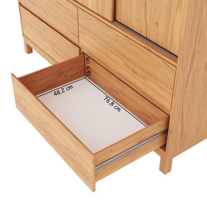 Imagem de Guarda-roupa 3 Portas 4 Gavetas Square