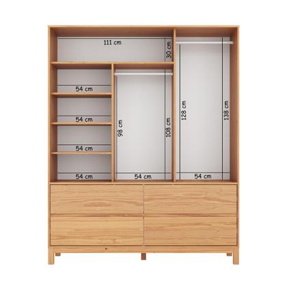 Imagem de Guarda-roupa 3 Portas 4 Gavetas Square