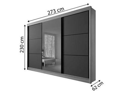 Guarda-Roupa 3 Portas c/Espelho Elegance - Alpoim Imagem de Guarda-Roupa 3 Portas c/Espelho Elegance