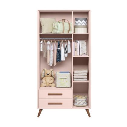 Imagem de Guarda-Roupa 3 Portas com 2 Gavetas Q Encanto Retrô Rosa/Acetinado