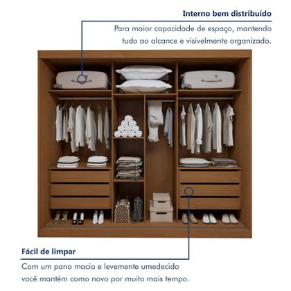 Imagem de Guarda Roupa 3 Portas de Correr 100%mdf Monte Rei
