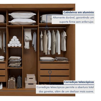 Imagem de Guarda Roupa 3 Portas de Correr 100%mdf Monte Rei