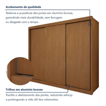 Imagem de Guarda Roupa 3 Portas de Correr 100%mdf Monte Rei