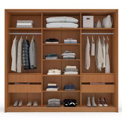Imagem de Guarda-roupa 3 Portas de Correr 4 Gavetas com Espelho Valência