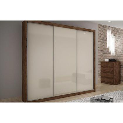 Imagem de Guarda Roupa 3 Portas  de Correr e 6 Gavetas Paradizzo Gold  Branco - Novo Horizonte