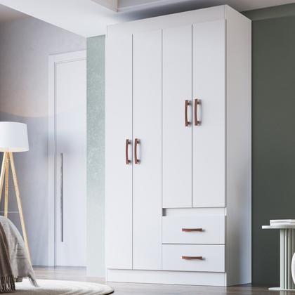 Imagem de Guarda-roupa 30204 4 Portas 2 Gavetas e 2 Prateleiras Rosário