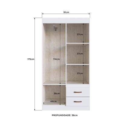 Imagem de Guarda-roupa 30204 4 Portas 2 Gavetas e 2 Prateleiras Rosário