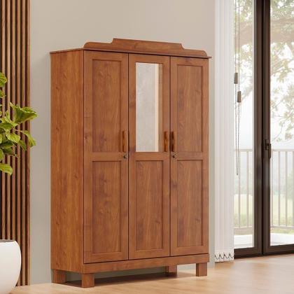 Imagem de Guarda Roupa 3p Espelho 115 Cm 1281 Castanho Milani Store Castanho