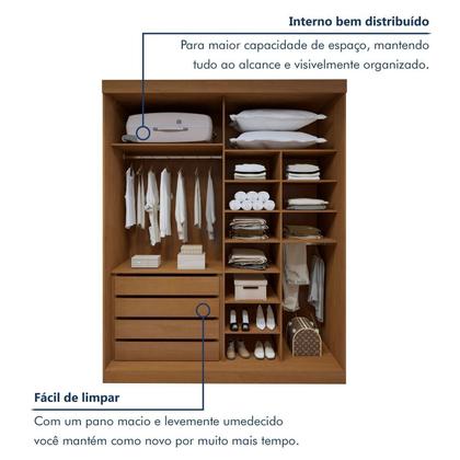 Imagem de Guarda-roupa 4 Portas 100% Mdf Versátil
