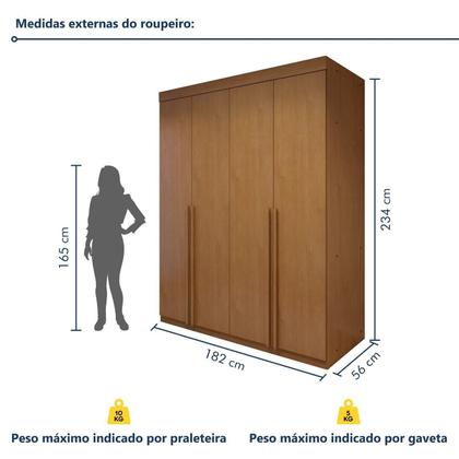 Imagem de Guarda-roupa 4 Portas 100% Mdf Versátil
