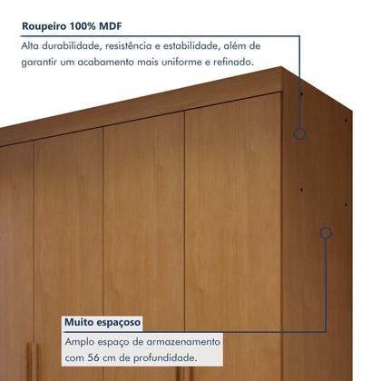 Imagem de Guarda-roupa 4 Portas 100% Mdf Versátil