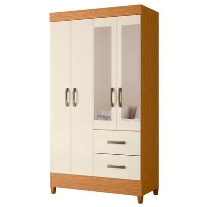 Imagem de Guarda Roupa 4 Portas Cancun Com Espelho Cinamomo Off White