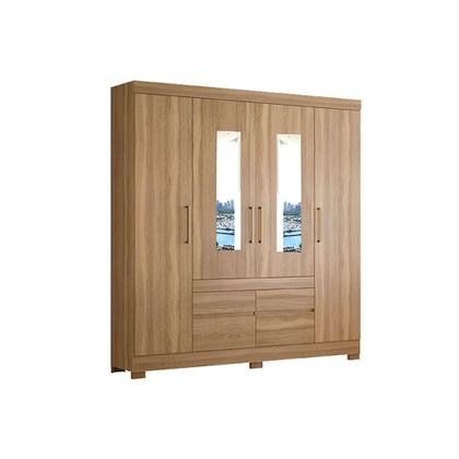 Imagem de Guarda Roupa 4 Portas e 4 Gavetas c/ Espelhos Bilbao Amêndola/Off White - Demóbile