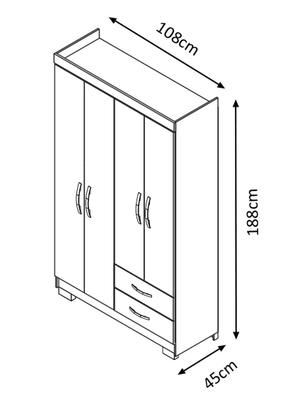 Imagem de Guarda-Roupa 4 Portas NT 5005 Branco - Notável