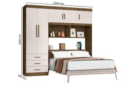 Imagem de Guarda Roupa 5 Portas Dormitório Cancun Casal Com Cabeceira