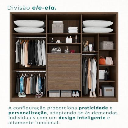 Imagem de Guarda-roupa 6 Portas 1 Gaveta Anápolis Ripado 100% Mdf