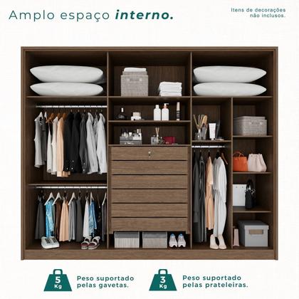 Imagem de Guarda-roupa 6 Portas 1 Gaveta Anápolis Ripado 100% Mdf