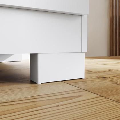 Imagem de Guarda Roupa 6 Portas 2 Gavetas Com Espelho Modena Branco Tx Flex Detalhe Rosa - Combo Stock