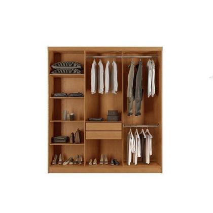 Imagem de Guarda-Roupa 6 Portas 2 Gavetas com Pés MDF Logan Off White/Marrome