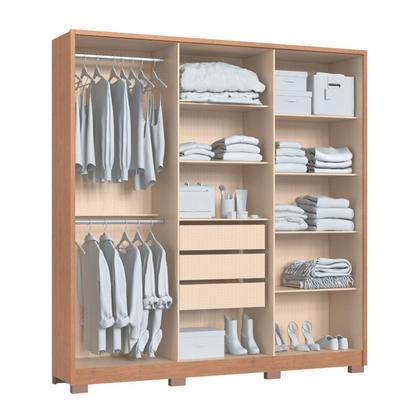 Imagem de Guarda-roupa 6 Portas 3 Gavetas com Espelho Safira 100% MDF