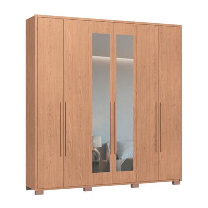 Imagem de Guarda-roupa 6 Portas 3 Gavetas com Espelho Safira 100% MDF