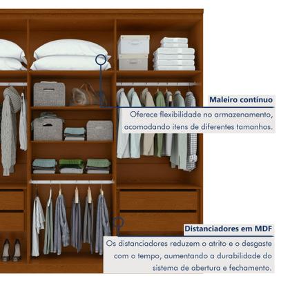 Imagem de Guarda-roupa 6 Portas 4 Gavetas 100% Mdf Alonzo com Espelho