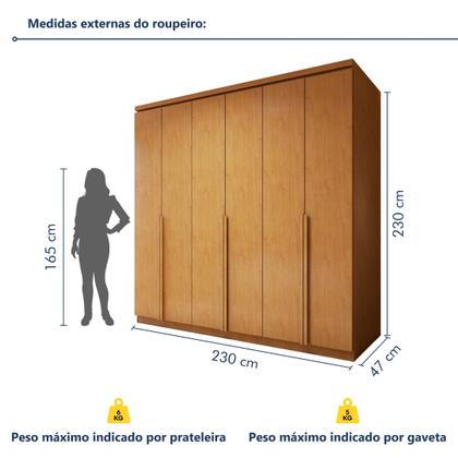 Imagem de Guarda-roupa 6 Portas 4 Gavetas 100% Mdf Alonzo