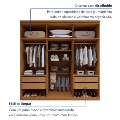 Imagem de Guarda-roupa 6 Portas 4 Gavetas 100% Mdf Alonzo