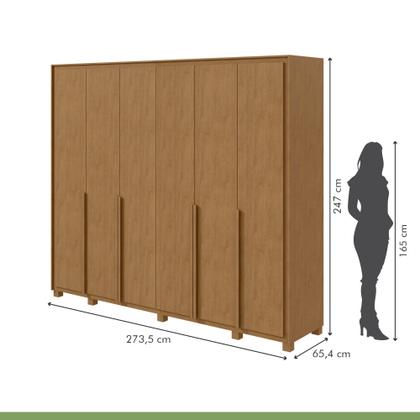 Imagem de Guarda-roupa 6 Portas 6 Gavetas 100% Mdf Detroid com Pés