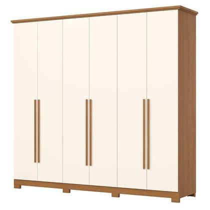 Imagem de Guarda Roupa 6 Portas 6 Gavetas Leblon D327 com Armário Multiuso Margarida Cinamomo Off White - Henn