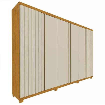 Imagem de Guarda Roupa 6 Portas Absolut Naturale Ripado Off White - Gelius