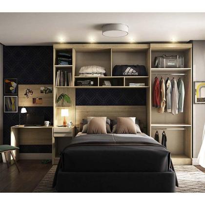 Imagem de Guarda Roupa 6 Portas C/Cabeceira E Escrivaninha Avelã