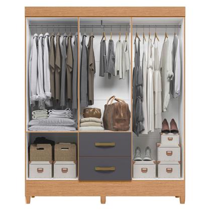 Imagem de Guarda Roupa 6 Portas Cancun Com Espelho Freijó Titanium