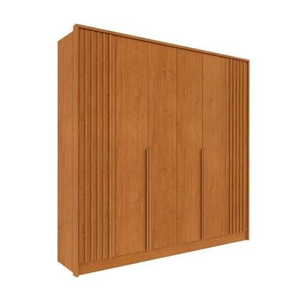 Imagem de Guarda-roupa 6 Portas com Espelho Ripado Nova York e Cama Casal Queen Monaco Espresso Móveis