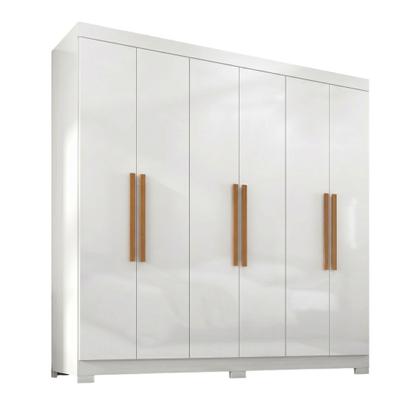 Imagem de Guarda Roupa 6 Portas com Pés Paris Espresso Móveis Branco