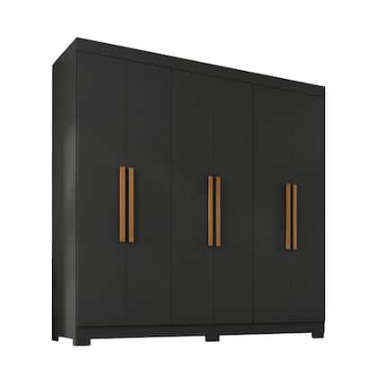Imagem de Guarda Roupa 6 Portas com Pés Paris Espresso Móveis Preto