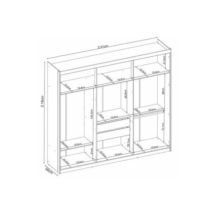 Imagem de Guarda Roupa 6 Portas e 2 Gavetas Venice Branco - Demóbile