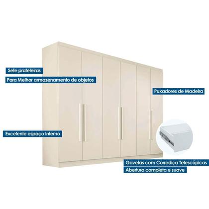 Imagem de Guarda Roupa 6 Portas e 6 Gavetas Oslo Peroba - Europa