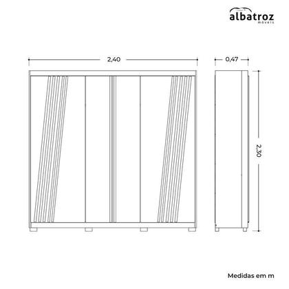 Imagem de Guarda Roupa 6 Portas Ouro Verde Cinamomo/ Sálvia - Albatroz